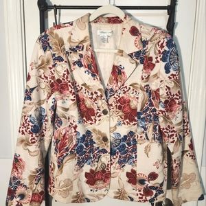Coldwater Creek floral blazer, NWOT, sz M, woven cotton